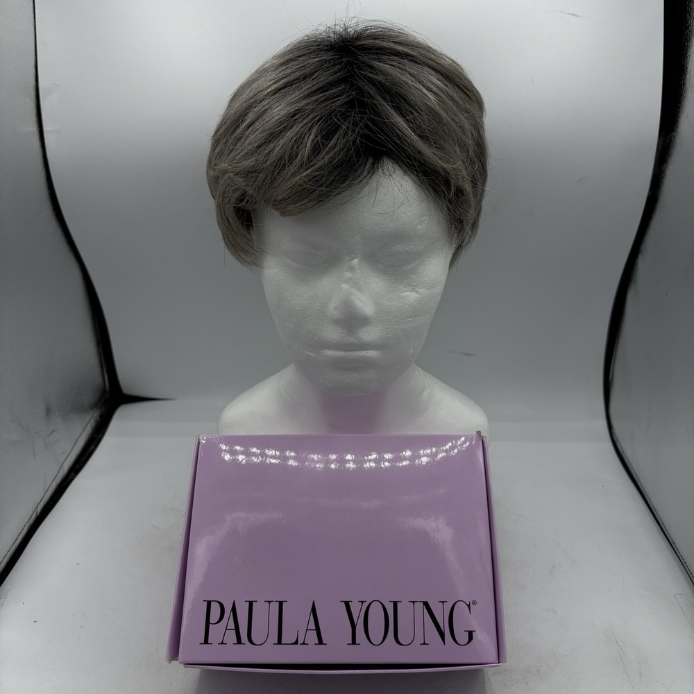 Paula Young Wig Womens Average Ellen A0016 56 1B Brunette Gray Short Pixie